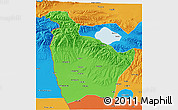 Political 3D Map of Huocheng