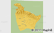 Savanna Style 3D Map of Huocheng, single color outside