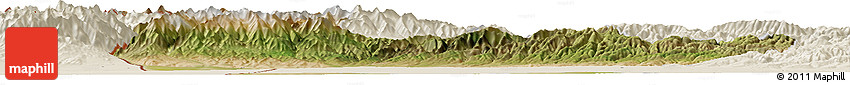 Satellite Horizon Map of Huocheng, shaded relief outside