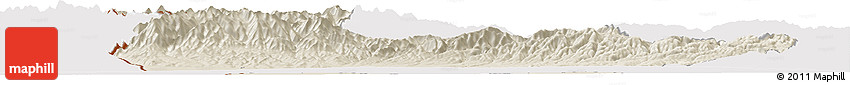 Shaded Relief Horizon Map of Huocheng, cropped outside
