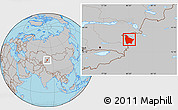 Gray Location Map of Huocheng