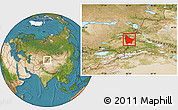 Satellite Location Map of Huocheng