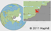 Savanna Style Location Map of Huocheng, highlighted country, highlighted parent region