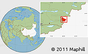 Savanna Style Location Map of Huocheng, highlighted country