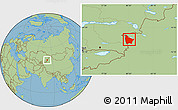 Savanna Style Location Map of Huocheng