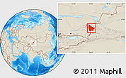 Shaded Relief Location Map of Huocheng