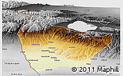 Physical Panoramic Map of Huocheng, desaturated