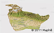 Satellite Panoramic Map of Huocheng, cropped outside