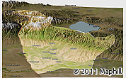Satellite Panoramic Map of Huocheng, darken