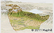 Satellite Panoramic Map of Huocheng, lighten