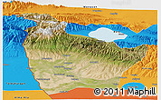 Satellite Panoramic Map of Huocheng, political outside