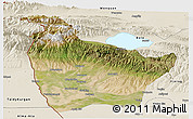 Satellite Panoramic Map of Huocheng, shaded relief outside