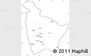 Blank Simple Map of Huocheng, cropped outside