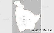 Gray Simple Map of Huocheng, cropped outside