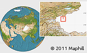 Satellite Location Map of Kashi Shi, highlighted parent region
