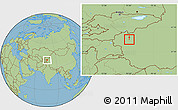 Savanna Style Location Map of Kashi Shi