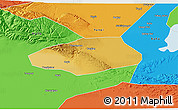 Physical 3D Map of Korla Shi, political outside