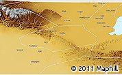 Physical 3D Map of Korla Shi