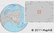 Gray Location Map of Korla Shi