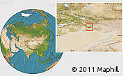 Satellite Location Map of Korla Shi