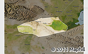 Satellite Map of Korla Shi, darken