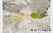 Satellite Map of Korla Shi, semi-desaturated