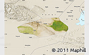 Satellite Map of Korla Shi, shaded relief outside