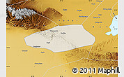 Shaded Relief Map of Korla Shi, physical outside