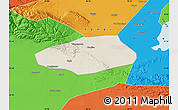 Shaded Relief Map of Korla Shi, political outside