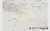 Shaded Relief Map of Korla Shi, semi-desaturated