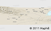 Shaded Relief Panoramic Map of Korla Shi