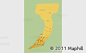 Savanna Style 3D Map of Manas, single color outside