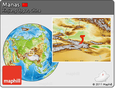 Physical Location Map of Manas