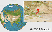 Satellite Location Map of Manas