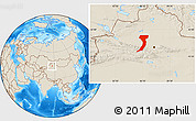 Shaded Relief Location Map of Manas