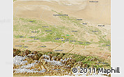Satellite Panoramic Map of Manas