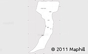 Silver Style Simple Map of Manas, cropped outside
