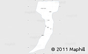 Silver Style Simple Map of Manas, single color outside