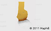 Physical 3D Map of Minfeng, cropped outside
