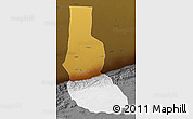 Physical 3D Map of Minfeng, darken