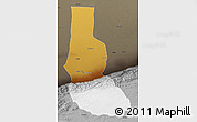 Physical 3D Map of Minfeng, darken, semi-desaturated