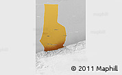 Physical 3D Map of Minfeng, lighten, desaturated