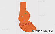 Political 3D Map of Minfeng, cropped outside