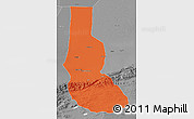 Political 3D Map of Minfeng, desaturated