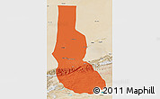Political 3D Map of Minfeng, satellite outside