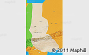 Satellite 3D Map of Minfeng, political outside