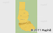 Savanna Style 3D Map of Minfeng, single color outside