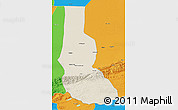 Shaded Relief 3D Map of Minfeng, political outside