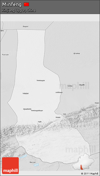 Silver Style 3D Map of Minfeng