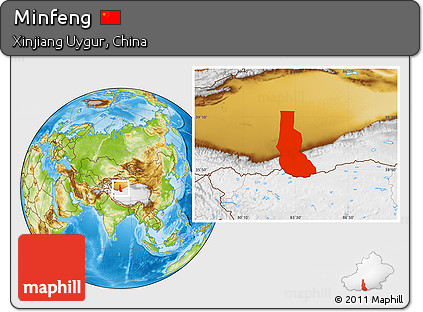 Physical Location Map of Minfeng
